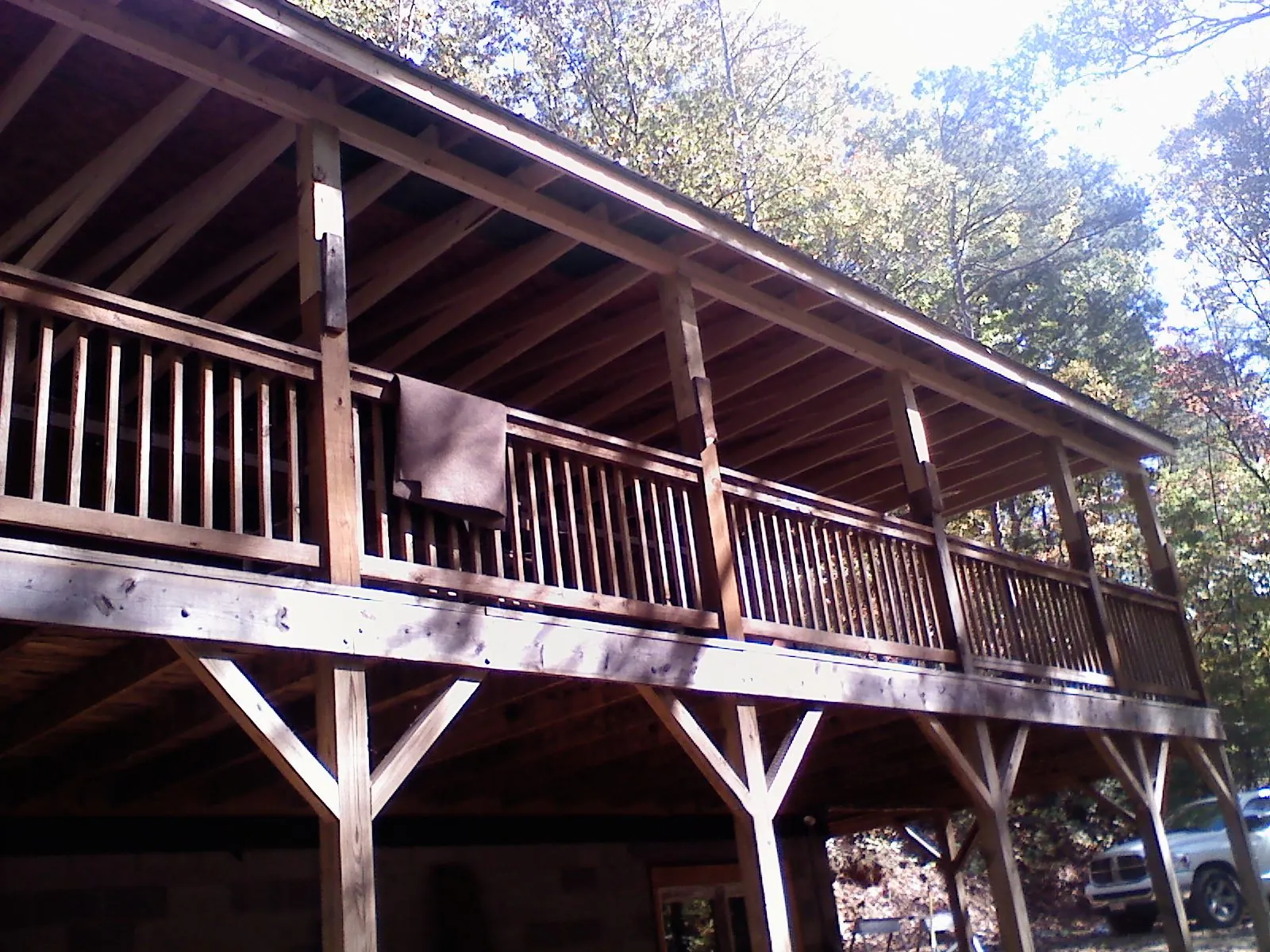 Timber framing under a new elevated porch and deck — Roof Leak Repair in Chicopee by Roofing Brothers